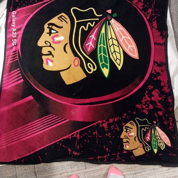 Chicago Blackhawks Fleece Blanket 50" X 60" Cozy core Hockey Sport - Picture 6 of 6